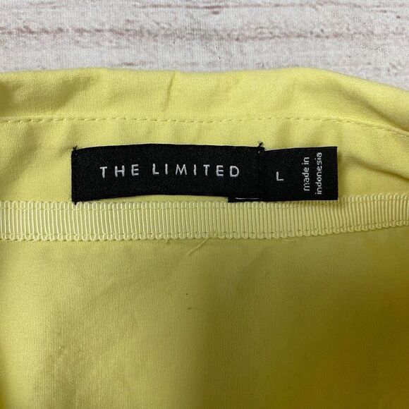 The limited women L cotton blend button down collar blouse yellow - Picture 7 of 11